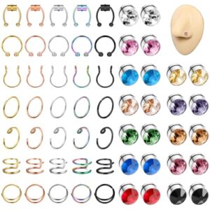 Morfetto Fake Nose Ring Fake Septum Faux Nose Stud Fake Nose Piercing Faux Pretend Nose Ring