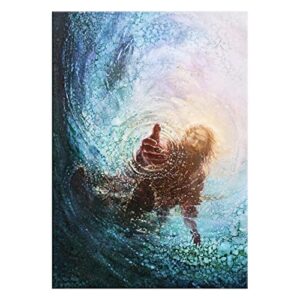 Canvas Print Jesus Christ The Hand Of God Wall Art Religion Oil Painting Modern Pictures Giclee Artwork Wall Decor For Home Living Room Bedroom Office Study (12"x18" (30x45cm)