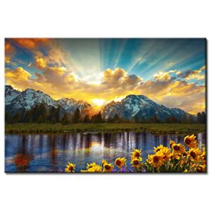 Mountain Landscape Canvas Wall Art for Living Room