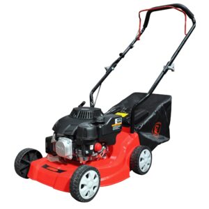 RocwooD Red Petrol Lawnmower Push 16" 132cc Mower Plus FREE Oil. 39cm Cutting Width