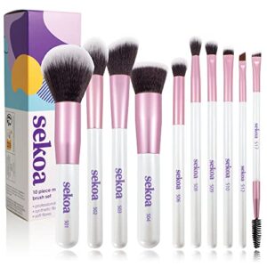 Sekoa Makeup Brushes Set 10 Piece Make up Brush Set Professional