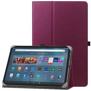 HoYiXi Universal Case for 10-11 inch Tablet Fire Max 11 2023 Release with Stand Folio and Hand Strap Protective Cover for 10”-11” Samsung Lenovo Huawei TECLAST Tablet - Purple