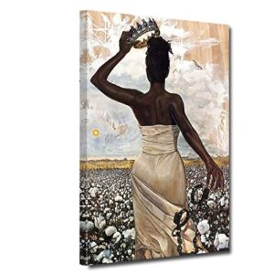 Black Woman Queen Poster Freeish Freedom Girl Wall Art African American Portrait Canvas Prints Modern Motivational Artwork Home Decor for Living Room Bedroom Bathroom (Framed Ready to Hang
