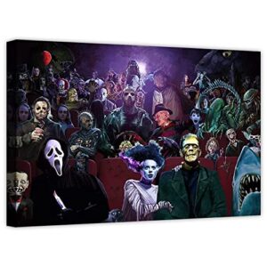 ZHONGYUTONG Horror Movies Poster On Canvas Wall Art Decor Prints Painting Posters Decoracion Frame Picture Living Room Wall (12" x 18"