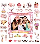 40th Birthday Photo Booth Props, 40th Birthday Decorations Inflatable Selfie Frame with 40th Birt...