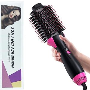 Lanboo 3 in 1 Hair Dryer Brush Hot Air Brush with Blow Dryer Brush with Negative Ion