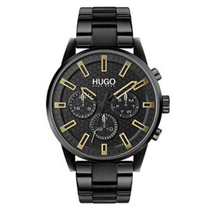 HUGO Analogue Multifunction Quartz Watch for Men with Black Stainless Steel Bracelet - 1530177