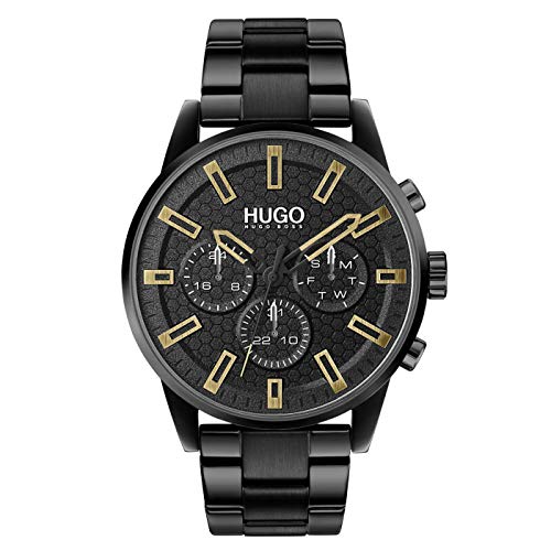 HUGO Analogue Multifunction Quartz Watch for Men with Black Stainless Steel Bracelet - 1530177