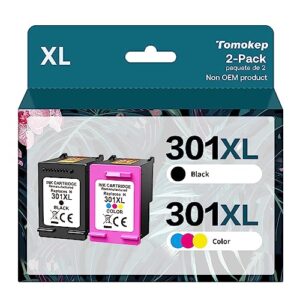 Tomokep 301XL Compatible for HP 301 Ink Cartridges Combo Pack