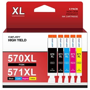 570 571 ink cartridges Replacement for Canon PGI-570 CLI-571 570XL 571XL for Canon PIXMA MG5750 TS5050 TS5051 MG6851 MG6850 MG5700 MG5751 TS6050 TS8050 TS6051 MG7750 MG7751 TS5053 TS9050(5-Pack)