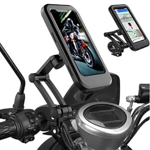 Bike Phone Holder.Waterproof Bicycle/Motorbike Phone Holder Motorcycle Phone Mount with Touch Screen/360° Rotation/Height Adjustable for Motorcycle Bike Handlebar Clamp Fits 4''-6.8'' Smartphones.