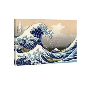 Wieco Art Canvas Prints Wall Art Ocean Beach Picture Paintings for Home Office Decorations Wall Decor Great Wave of Kanagawa Katsushika Hokusai Modern Stretched and Framed Landscape Sea Artwork