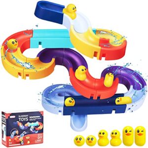 Jiosdo Bath Toys - 34Pcs Duck Slide Bath Toy Wall Track Shower Toys