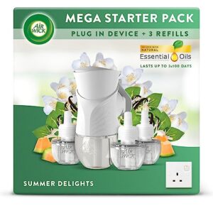 Air Wick|Summer Delights|Plug in Electrical Air Freshener Starter Kit |1 Gadget & 3 Refills| Lasts up to 300 Days