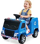GYMAX Kids Ride On Sweeper Truck, 12V Battery Powered Car with Remote Control, 2 Rotating Brushes...