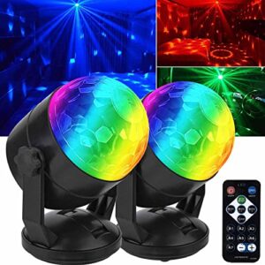 [Pack of 2] Remote Control Battery Powered Portable Sound Activated Party Lights for Outdoor and Indoor