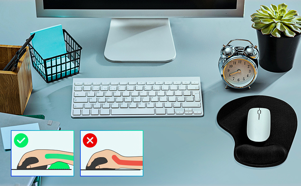 Ergonomic Mouse Mats, Mouse Pads With Comfortable And Cooling Gel Mouse Mat Wrist Support