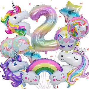 Unicorn Balloons 2nd Birthday Decorations for Girls