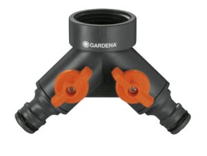 Gardena Twin-Tap Connector: Water distributor for taps with 26.5 mm (G 3/4 inch) threads for connecting two devices at the same time