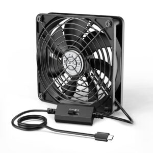 ELUTENG 120mm Type C Fan USB C PC Fan with L/M/H 3 Adjustable Speed Portable USB C Computer Fan Case Fan Electronic Laptop Cooling Fan with Type C Interface for Laptop/TV Box/AV Cabinet/PS4/Route
