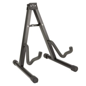 Supply Cube Guitar Stand | Black Frame Foldable Guitar Stand Floor | A Shape Acoustic Guitar stand | Electric Guitar Stand | Bass Guitar Stand | Universal Fits All Guitars Acoustic Electric Bass Stand