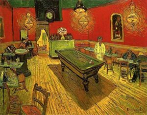 Wieco Art The Night Cafe in the Place Lamartine in Arles Classic Canvas Prints Wall Art by Van Gogh Famous Abstract Oil Paintings Reproduction Framed Artwork Picture for Kitchen Home Office Decoratio