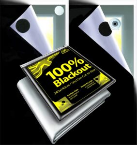 MaximoLife® Ultimate 100% Blackout Blind | Fits Any Window Size & Shape | 16X Suction Cups 25X Hook Tabs 32X Loop Tabs | Super Easy to Stick On and Take Down | Portable Travel Temporary Permane