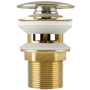 Basin Sink Waste Slotted Pop Up Click Clack Sprung Plug with Overflow for Bathroom Sink Tap Frap