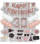 21st Birthday Decorations for Her, Happy Birthday Decorations Set with 21st Balloons Cake Topper ...