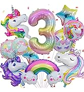 Unicorn Balloons 2nd Birthday Decorations for Girls, 2nd Unicorn Party Decoration Balloons, Numbe...