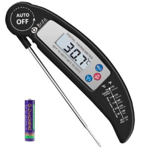 Criacr Food Thermometer Battery Included Digital Instant Read Meat Thermometer Foldable Long Probe Food Cooking Thermometer with °F/°C