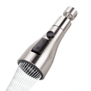 Cuysfead 360°Swivel Brushed Nickel Spout FM22 M24 Kitchen Sink Tap Spray Attachment Head with 3 Modes