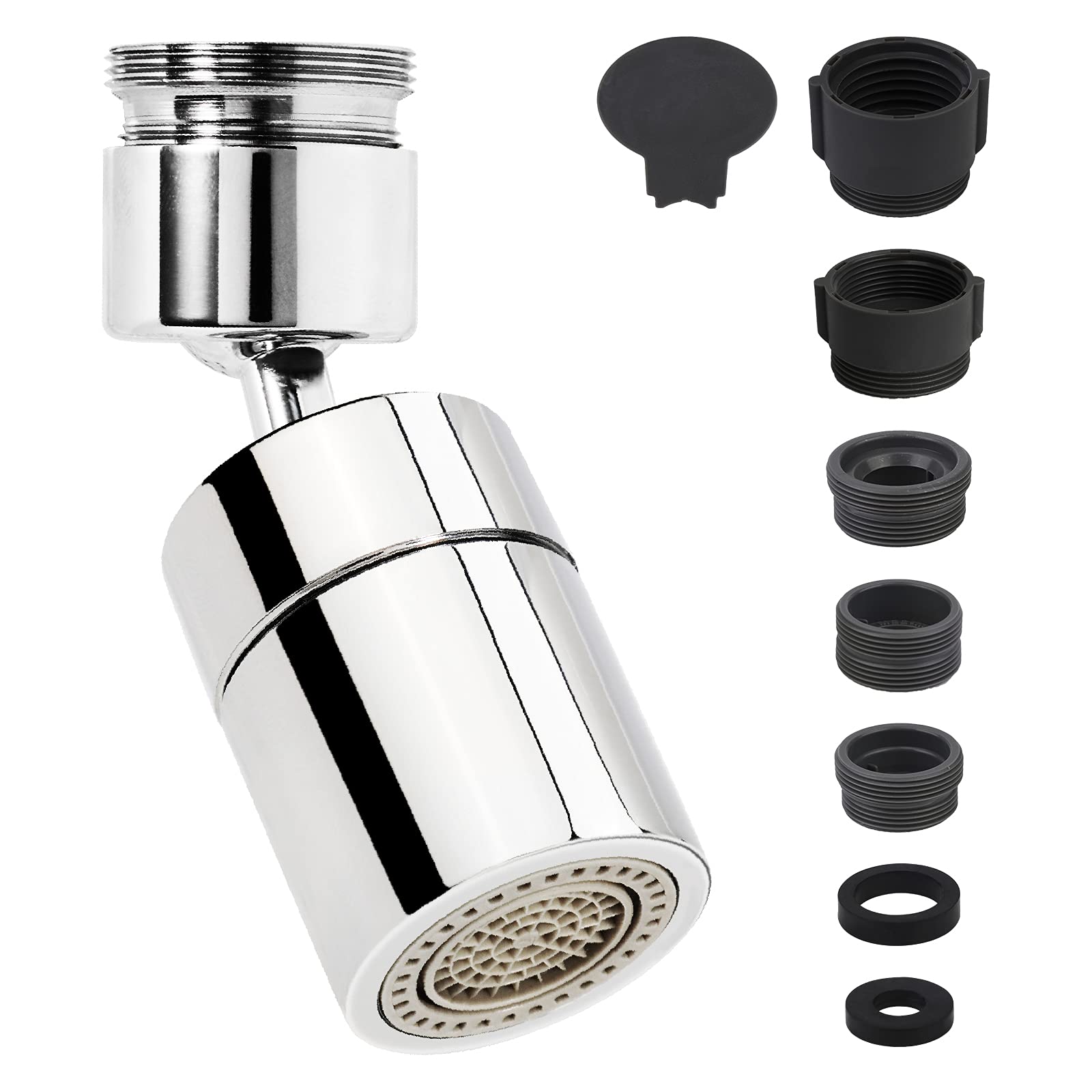 Faucet Sprayer Attachment Kitchen Faucet Aerator Adapter Water Spray Tap Head Replacement Faucet Aerator Tool Kitchen Sink Aerator Splash Filter Faucet Parts 360°Swivel Aerator Water Bubbler Nozzle