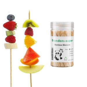 Bamboo Skewers Natural BBQ for Shish Kabob Grill Appetizer Fruit Corn Chocolate Fountain (4 inch)