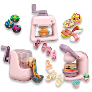 COO11 Kids DIY 120pcs Ice Cream Playdough Tool Cutters Set Clay Extruders Rollers Molds Colour Mud Art and Craft Creation Educational Toys Gift Age 5+