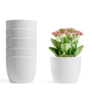 T4U 12CM Self Watering Planters Plastic White Set of 6