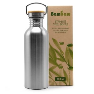 Bambaw Single Wall Stainless Steel Water Bottle | 750ml Water Bottle | Steel Water Bottle | Non Insulated Water Bottle | 750 ml Metal Water Bottle | Unisex Water Bottle | Metal Water Bottles