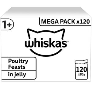 Whiskas 1 plus Adult Poultry Selection in Jelly 120 Pouches
