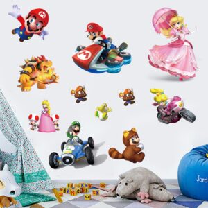 3D Mario Wall Stickers Children Super MarioWall Stickers Boys Girl Wall Decal for Bedroom Living Room Hotel Decor Super Mario Wall Decals Bedroom Decor Nursery Decorative 2PC 12X23.7inch