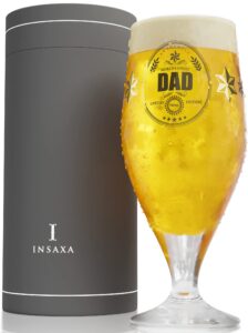 Insaxa Father's Day Gifts Dad Gifts - World's Finest Dad Beer Glass (1 Pint / 580ml) Dad Birthday Gifts for Dad Christmas Gifts for Dad Presents for Dad Fathers Day Gift Dad Gif