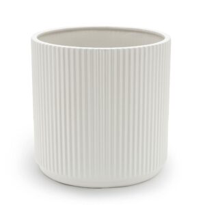 Amazon Basics Fluted Ceramic House Planter