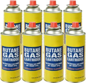 Portable Butane Gas Bottles/Canisters For Outdoor Camping Heater Cooker BBQ (8 Canisters)