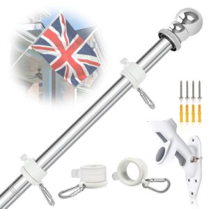 NQ 6FT Flag Pole for Garden with Flag Pole Holder