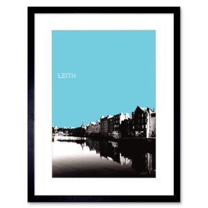 Cityscape Edinburgh Black White Scotland Blue Leith Shore Framed Wall Art Pri