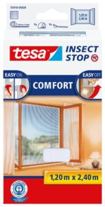 esa Insect Stop COMFORT for French Windows - Self-Adhesive Hook & Loop No Drill Fly Screen - in White