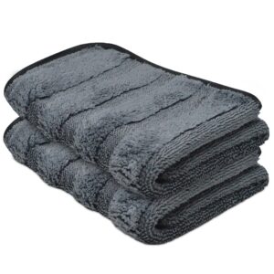 Towelogy® Microfibre Car Drying Cloths with Hybrid Twist Loop Technology Designed to Dry Vehicles Faster Automotive Detailing Towels 40x40cm (Grey Hybrid Cloth
