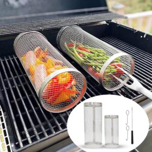 2 PCS Rolling BBQ Grilling Basket