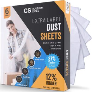 Caelum Star 6 Pack Extra Large Plastic Dust Sheets for Decorating