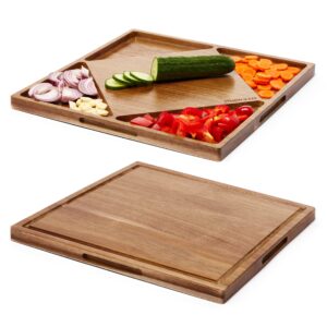 Mawazo Large Premium Wooden Chopping Board with Containers
