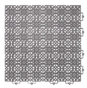 Andiamo 202403 Kunststofffliese/Floor 38 x 38 CM Set of 7 Tiles - 1 M ²-Dark Grey
